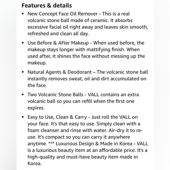 VALL Oil-Absorbing Volcanic Face Roller face oil remover - Picture 5 of 9